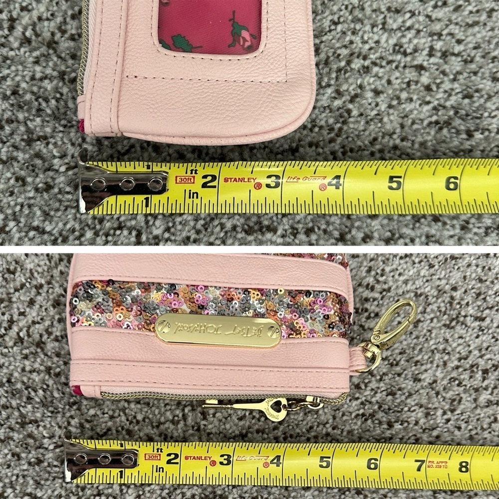 BETSEY JOHNSON Pink Sequin Bow Crossbody Matching Change Purse Set R $156 - Picture 16 of 16